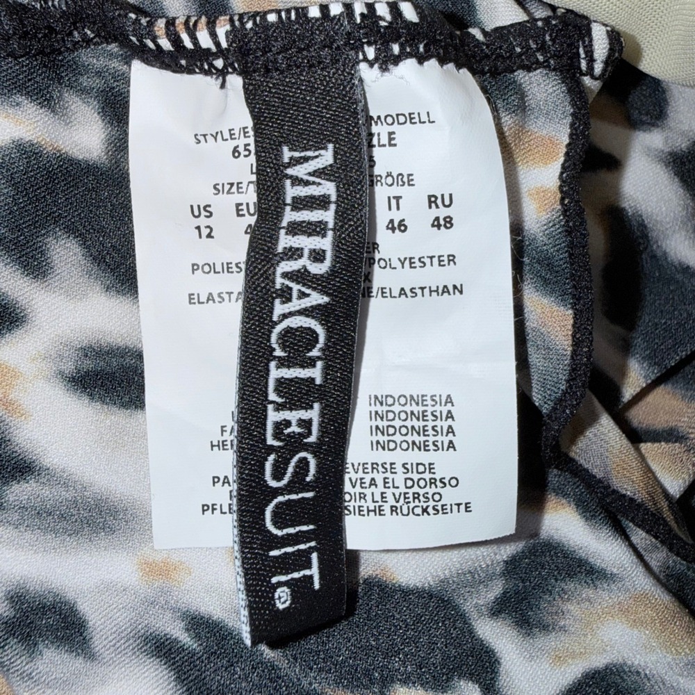 Miraclesuit Womens Size 12 Razzle Dazzle Brown Black Underwire Tankini Top New‎ - Picture 6 of 7